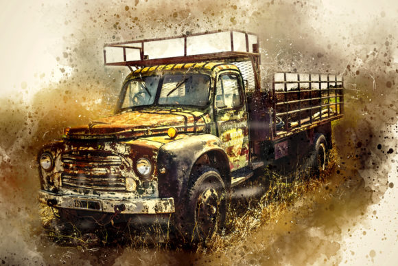 Vintage Truck Printable Graphics 06: A Creative Tool for Every Occasion